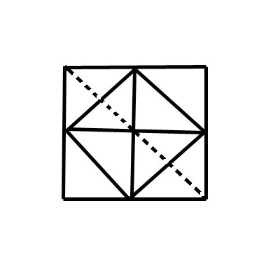 Новый квадрат. На диагонали квадрата построен новый квадрат.