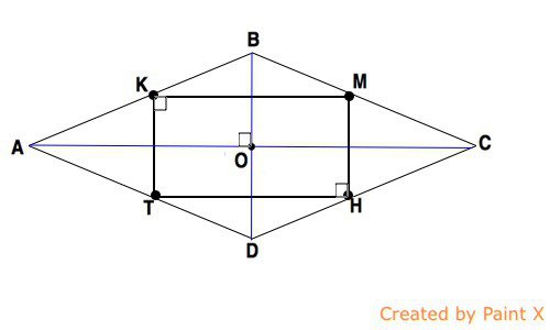 Вершина является серединой. Середины сторон ромба. Середины сторон ромба являются вершинами прямоугольника. Докажите что середина сторон ромба является вершиной прямоугольника. Докажите что вершины сторон прямоугольника являются ромба.